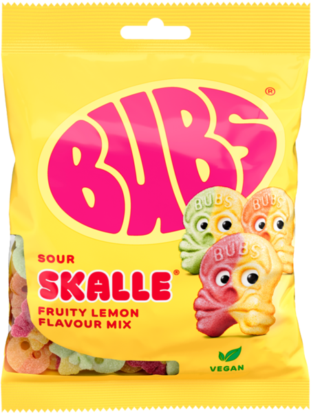 Bubs Lemon Rasberry Skalle 12x155g