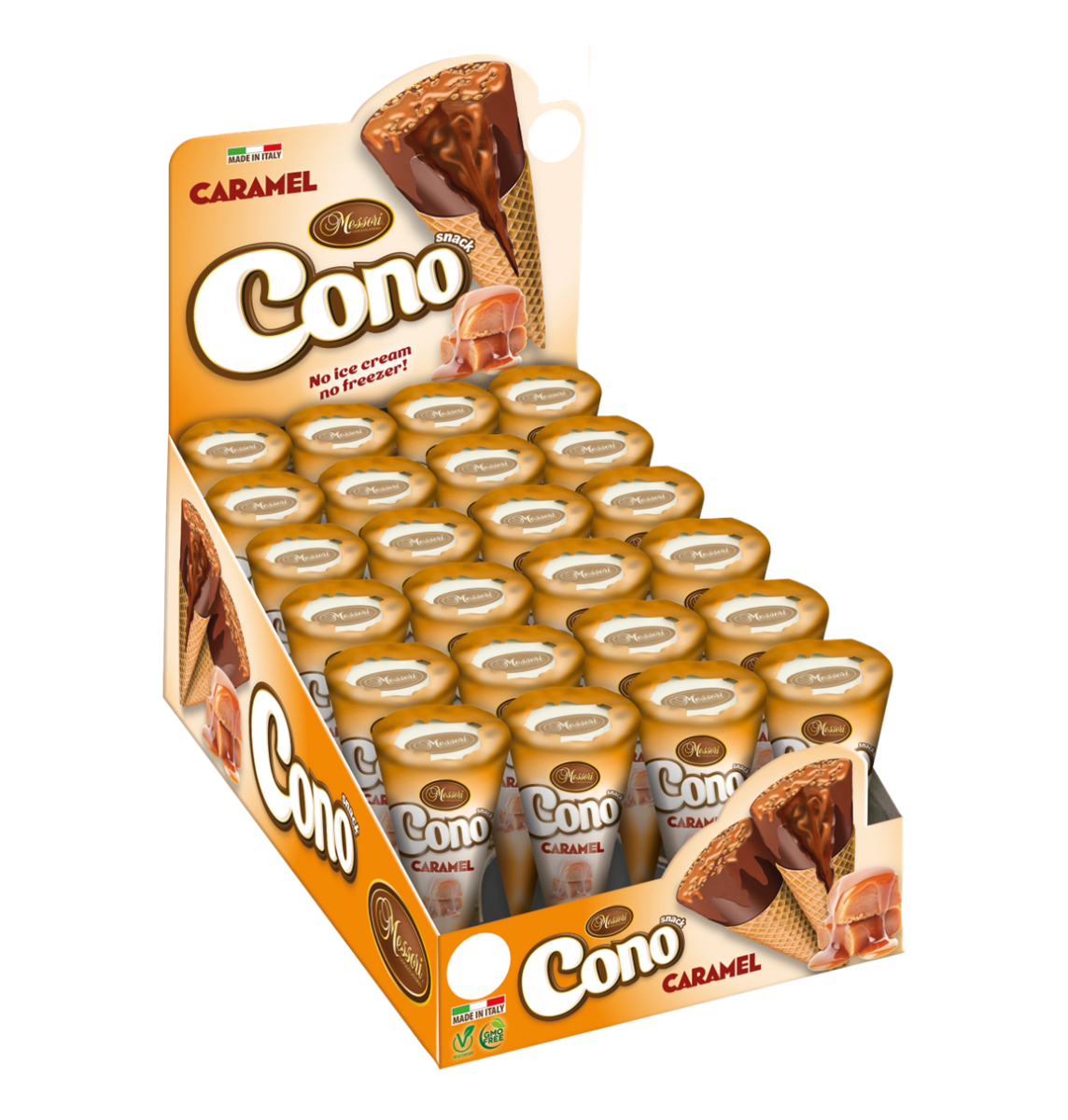 Cono Waffle Cones Caramel 24x25g