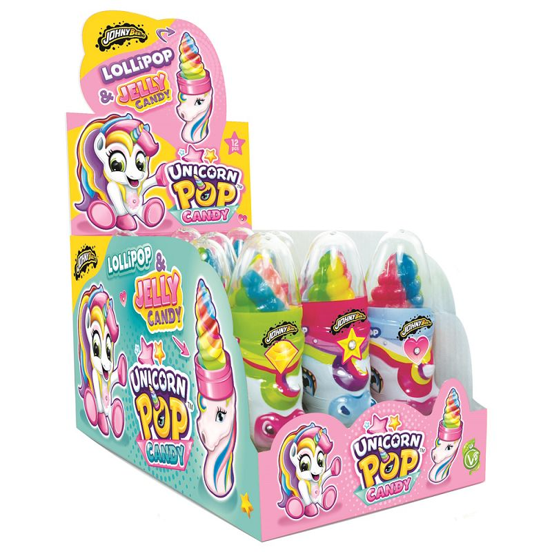 Johny Bee Unicorn Pop&Candy tikkari 12x50g