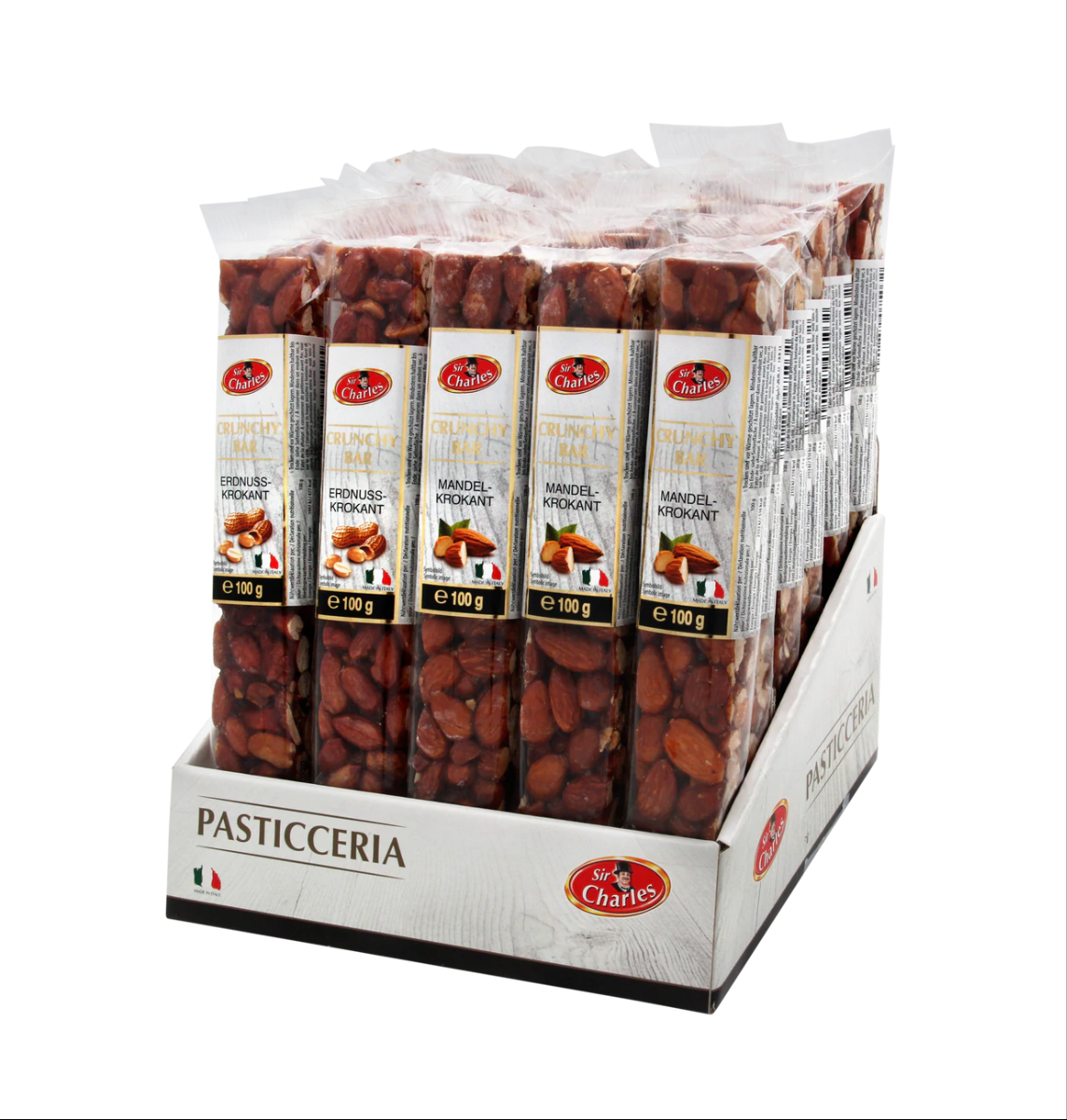 Sir Charles Almonds&Peanut Croquant Bars 30x100g